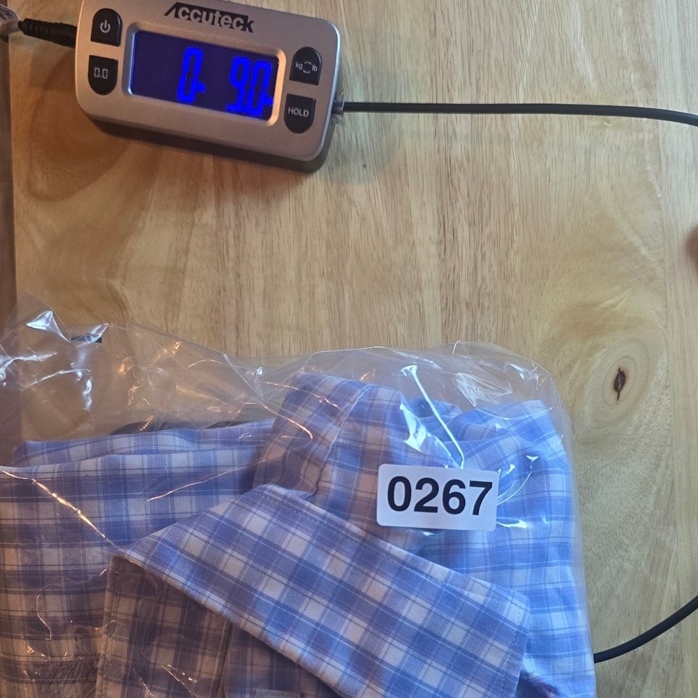Peter Millar Mens Blue White Gingham Long Sleeve Button Down Dress Shirt Size XL - Picture 9 of 9